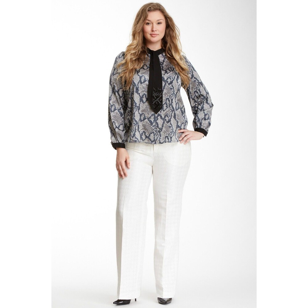 NWT $168 MYNT 1792 Womens Plus White Pants Office 20W Houndstooth 20 W Tall